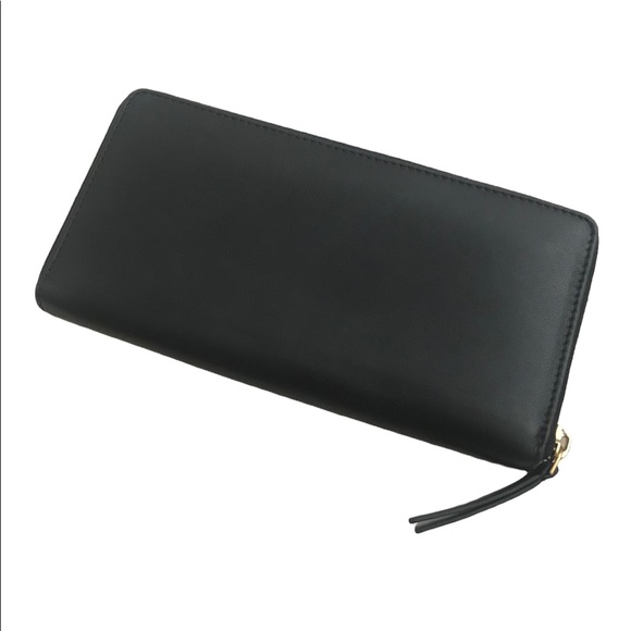 TORY BURCH Women's Charlie Zip Continental Wallet Black Bill-fold Wallet - Picture 3 of 8